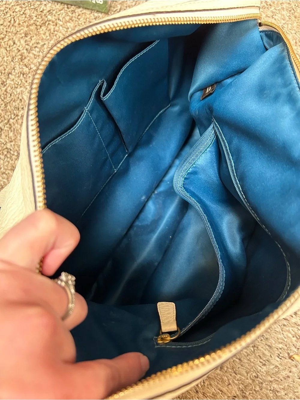 Coach Kristen y2k 00s white leather elevated round oversized shoulder bag
